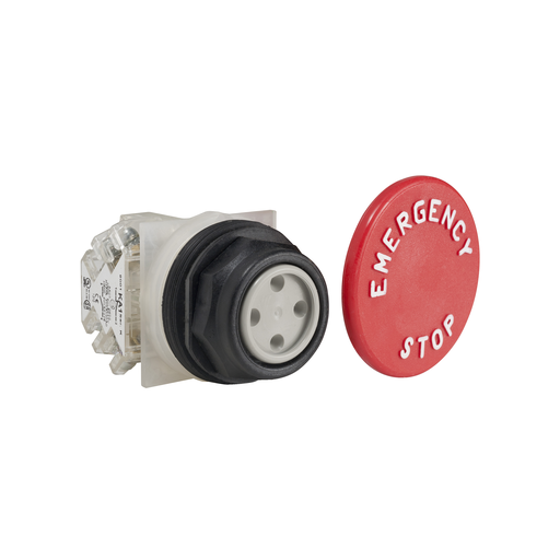 Product image for Square D 9001SKR5R05H13 30 mm 600 VAC Momentary 1NO 1NC Red Lens Plastic Bezel Non-Illuminated Push Button