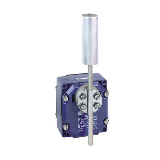 Product image for TES XCRT115 Limit switch, Limit switches XC Standard, XCRT, metal enclosure zinc plated steel roller with lever, 2C/O