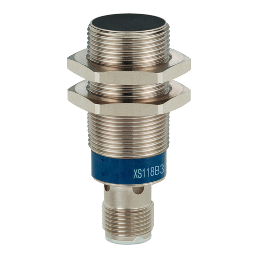 Product image for TES XS118B3NAM12 inductive sensor XS1 M18, L50mm, brass, Sn8mm, 12..24VDC, M12
