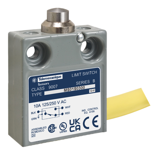 Product image for TES 9007MS01S0406 Limit switch, 9007, 240 VAC 10amp ms +options