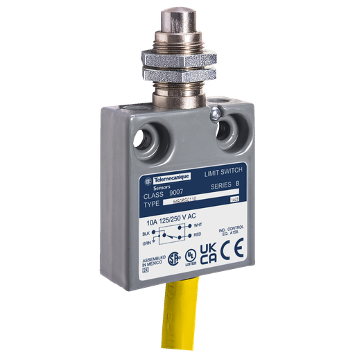 Product image for TES Sensors 9007MS06S0500 Limit switch, 9007, 240 VAC 10amp ms +options