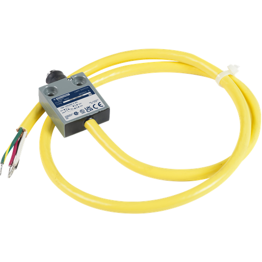 Product image for TES 9007MS10S0100 Limit switch, 9007MS, miniature, booted top plunger, 10A at 240VAC, 1NO/1NC, 3 feet of cable, NEMA 4, 6, 6P, 12, 13