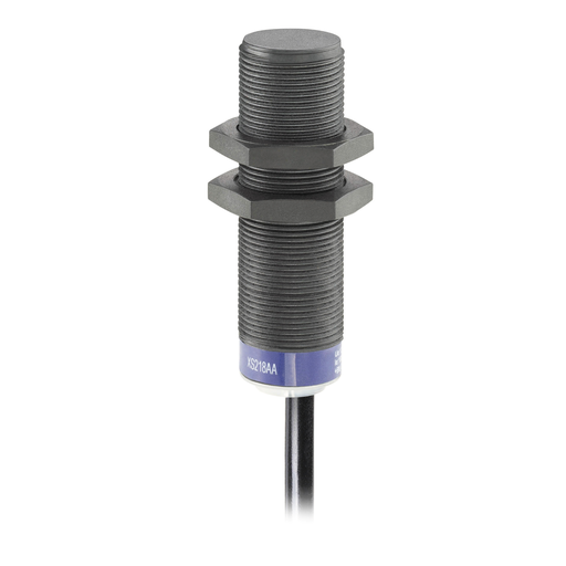 Product image for TES XS218AAMAL2 Inductive proximity sensors XS, inductive sensor XS2 M18, L60mm, PPS, Sn12mm, 24...240VAC/DC, cable 2 m