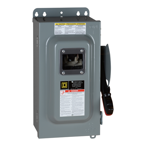 Mayer-DDS-Safety switch, heavy duty, fusible, 60A, 600V, 3 poles, 50hp, NEMA 12K, crouse hinds arktite receptacle-1