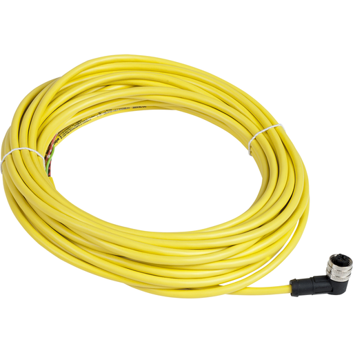 Product image for TES XZCPV1965L10 Pre wired connectors XZ, elbowed female, 1/2"20 UNF, 3 pins, cable PVC 10 m