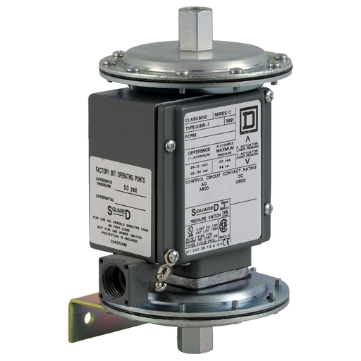 Product image for TES 9012GGW1 Pressure switch 9012G, adjustable scale, 2 thresholds, 0 to 75 PSIG