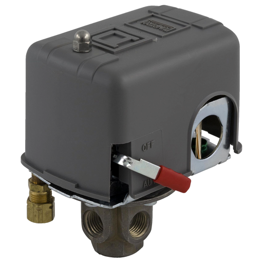 Product image for TES 9013FHG44J59M1X Square-D Pumptrol, air compressor switch 9013FH, fixed differential, Off at 175 PSI, low hp