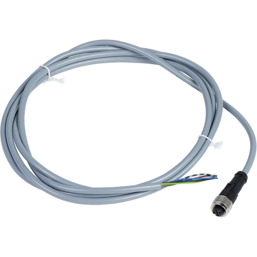 Product image for TES XZCPV1164L2 Pre wired connectors XZ, straight female, M12, 5 pins, cable PVC 2 m