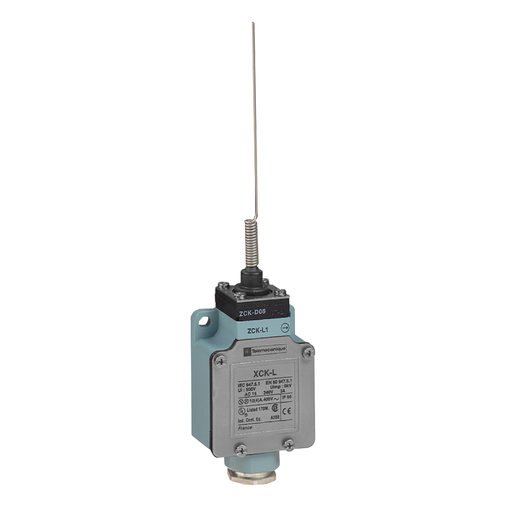 Product image for TES XCKL106 Limit switch, Limit switches XC Standard, XCKL, cats whisker, 1NC+1 NO, snap action, Cable gland