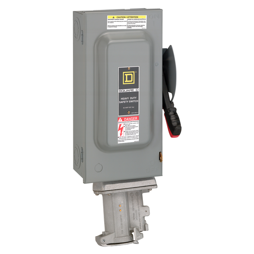Product image for Square D HU362WC 600 VAC 60 Amp 3-Pole Class H/J/K/R Non-Fusible Heavy Duty Receptacle Switch