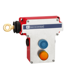 TES XY2CE2A296 Latching emergency stop rope pull switch, TES rope pull switches XY2C, LH side, 2NC+2NO, pilot light 130 V