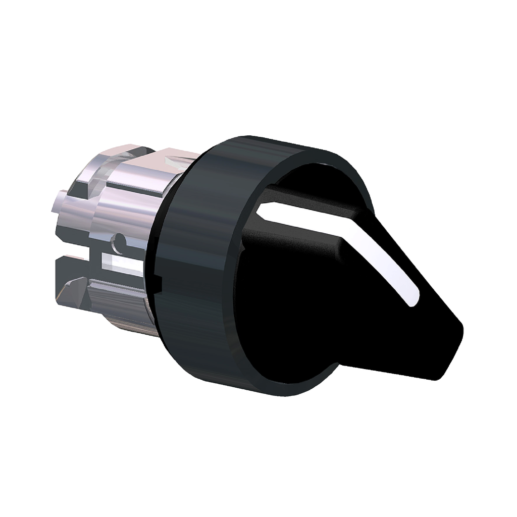 Mayer-DDS-Head for selector switch, Harmony XB4, black metal, black, 22mm, 2 positions, stay put-1