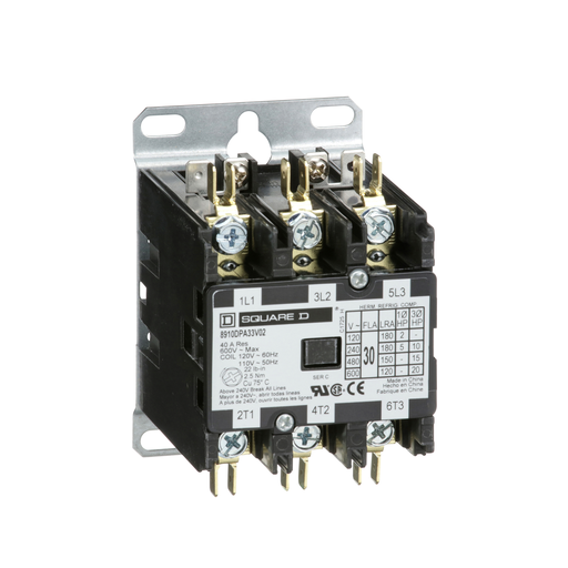 Mayer-DDS-Contactor, Definite Purpose, 30A, 3 pole, 20 HP at 575 VAC, 3 phase, 110/120 VAC 50/60 Hz coil, open, bulk packaged-1