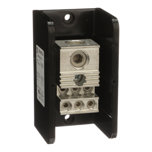 Product image for Square D 9080LBA165106 380 Amp 600 Volt 4 AWG to 500 MCM Primary Phenolic 1-Pole Standard Power Distribution Block