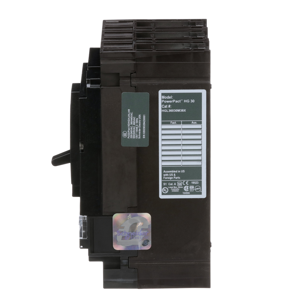 Mayer-DDS-Motor circuit protector, PowerPacT H, 30A, 3 pole, 600VAC, 18kA, lugs, Micrologic 2.2M, 80%-2