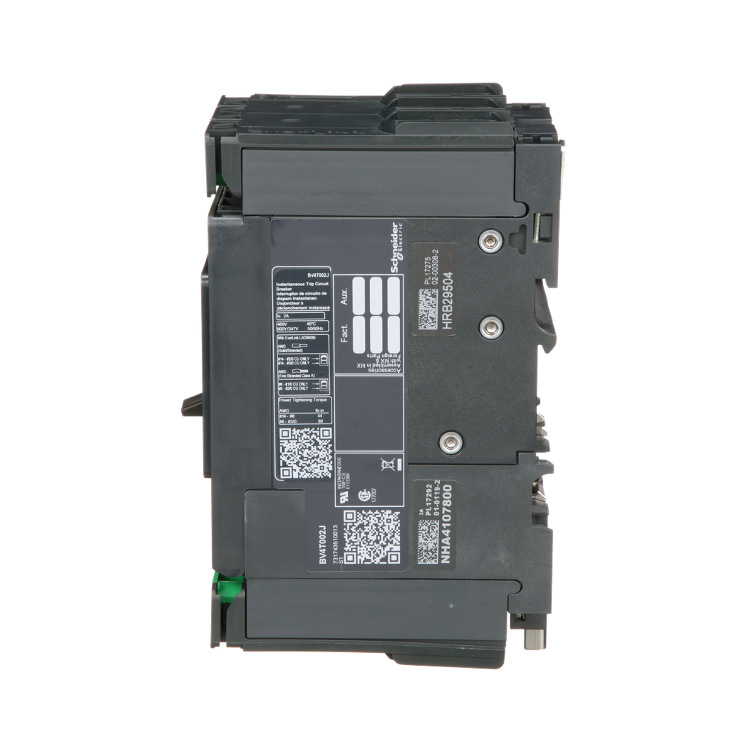 Mayer-DDS-Motor Circuit Protector, TeSys BV4, high fault, 2A, 600Y/347 VAC, 12 to 28 instantaneous trip, up to 100kA SCCR-2