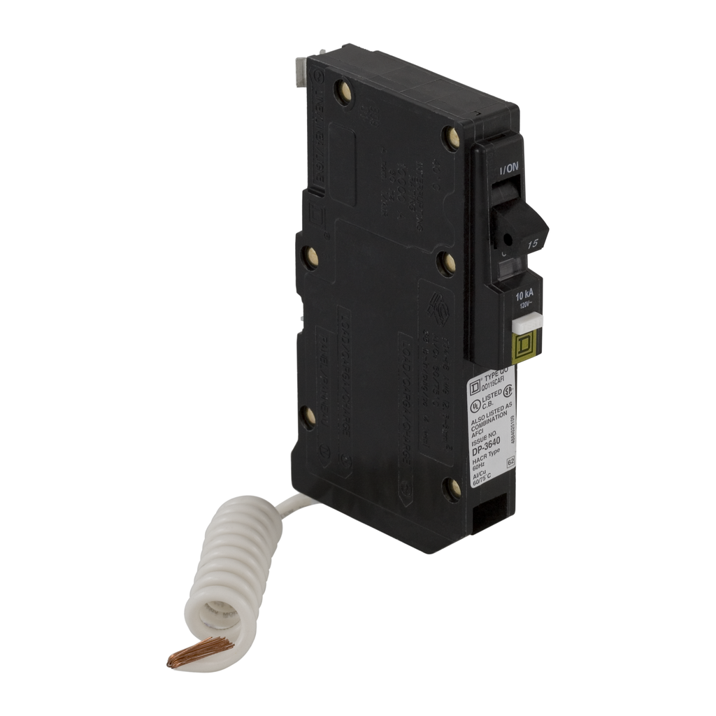 Square D QO115CAFI ArcFault Circuit Breaker 15A 120/240V 1P , Pigtail