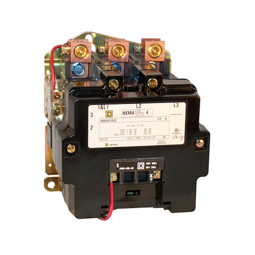 Product image for Square D 8502SFO2V03 220/240 VAC 135 Amp 3-Pole Open Type Full Voltage Non-Reversing Magnetic Contactor