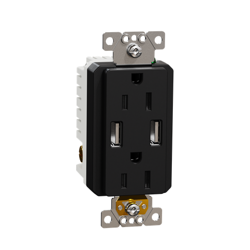 Product image for SQD SQR55141BK USB charger + socket
