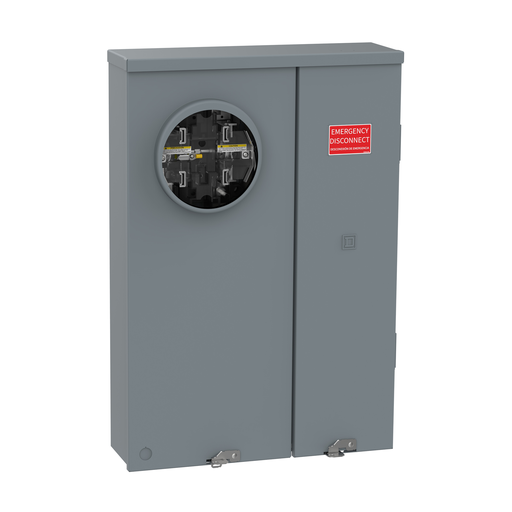RU816F200PSL - Meter main, Homeline, CSED, ringless, underground, 8 space, 16 circuit, 200A, surface, solar ready, lever bypass