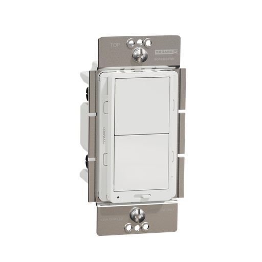 SQR22601WH - Dimmer, X Series, rocker, 600W, single pole, 3 way, white, matte finish