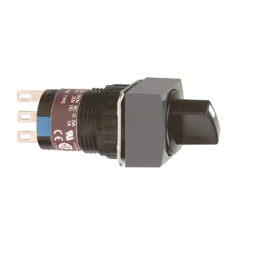 Mayer-DDS-Monolithic selector switch, Harmony XB6E, square black Ø 16 projecting handle 2 positions 2CO-1