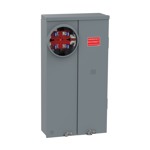 RU816F200PS - Meter main, Homeline, CSED, ringless, underground, 8 space, 16 circuit, 200A, surface, solar ready, no bypass