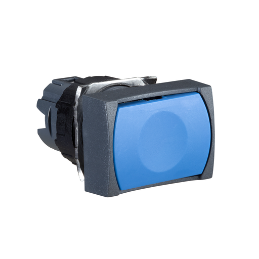 Mayer-DDS-Head for non illuminated push button, Harmony XB6, blue rectang flush pushbutton Ø 16 spring return unmarked-1
