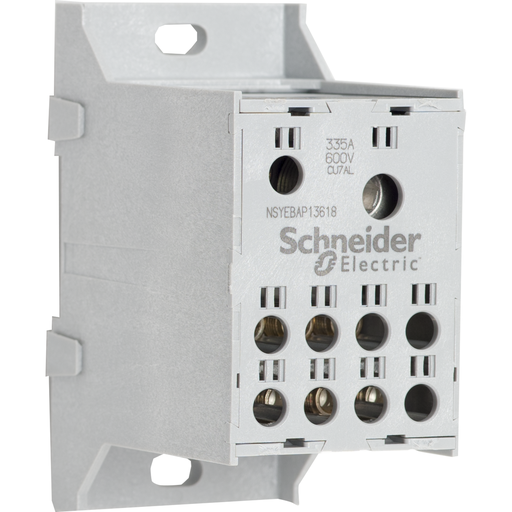 Mayer-DDS-Power distribution block, Linergy, enclosed, 335A CU, 600 V, 2 line side lug, 8 load side lug, CU lug, rail mount-1