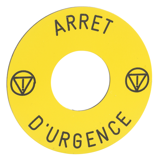 Mayer-DDS-Harmony XB6, marked legend Ø 45 for emergency stop pushbutton, ARRET D'URGENCE-1
