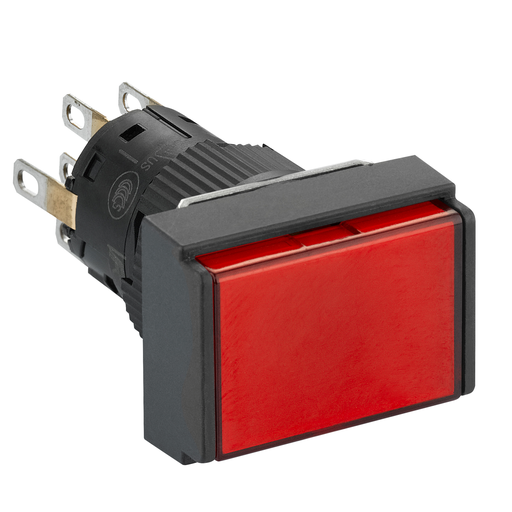 Mayer-DDS-Illuminated monolithic push button, Harmony XB6E, rectangle red flush, 16mm, spring return, 24V DC, 2CO-1