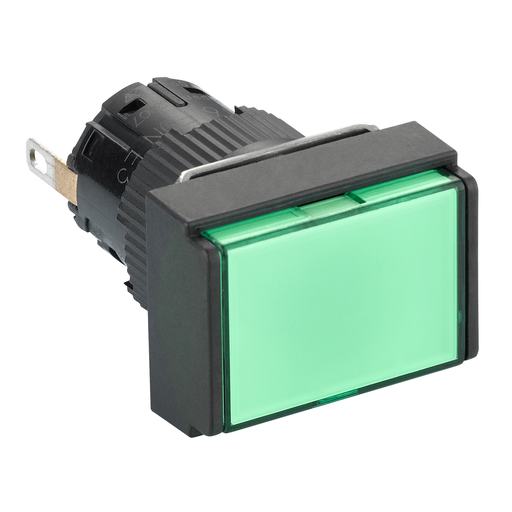 Mayer-DDS-Monolithic pilot light, Harmony XB6E, rectangular Ø 16 IP65 green, integral LED 24VDCpolarised connector-1