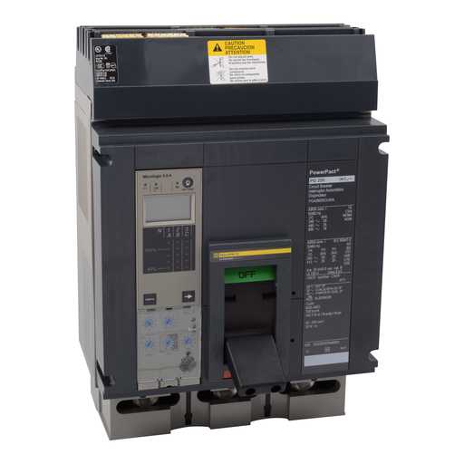 Mayer-DDS-Circuit breaker, PowerPacT P, 800A, 3 pole, 600VAC, 18kA, I-Line, Micrologic 6.0A, 100%, ABC-1