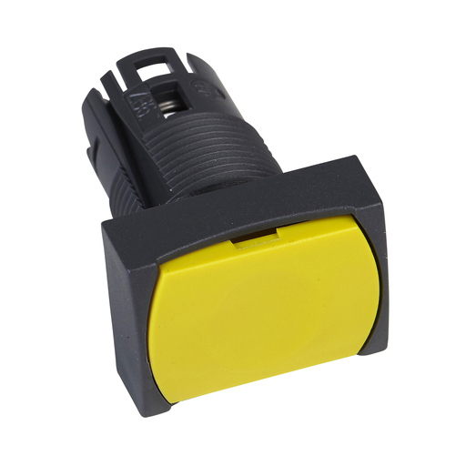 Mayer-DDS-Head for non illuminated push button, Harmony XB6, yellow rectang flush pushbutton Ø 16 spring return unmarked-1