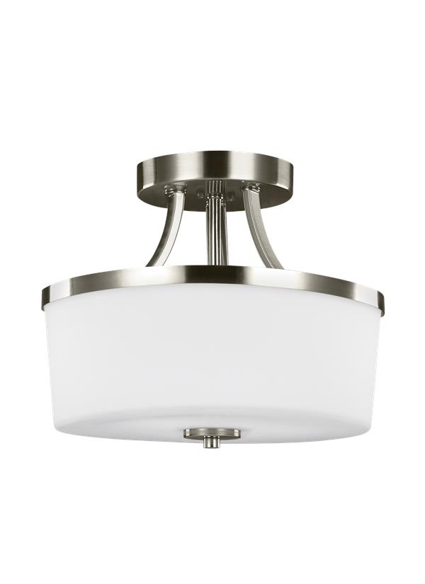 Product image for Hettinger 2 Light LED Convertible Semi-Flush/Pendant - Brushed Nickel