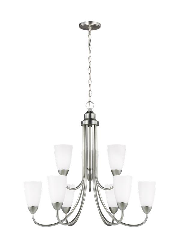 Product image for Seville 9 Light Chandelier - Brushed Nickel