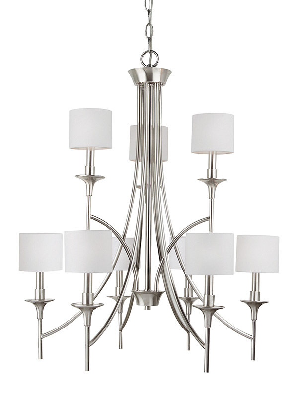 Product image for Sea Gull Lighting 31952-962 9-Light Brushed Chandelier