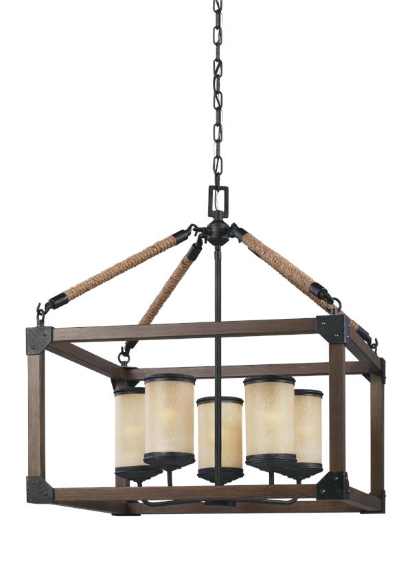 Product image for Dunning 5 Light Chandelier - Brown