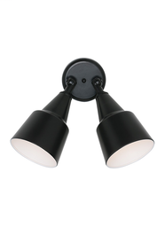 2 Light Adjustable Swivel Flood Light - Black