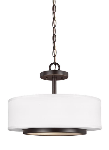 Product image for Nance 2 Light LED Convertible Semi-Flush/Pendant - Heirloom Bronze