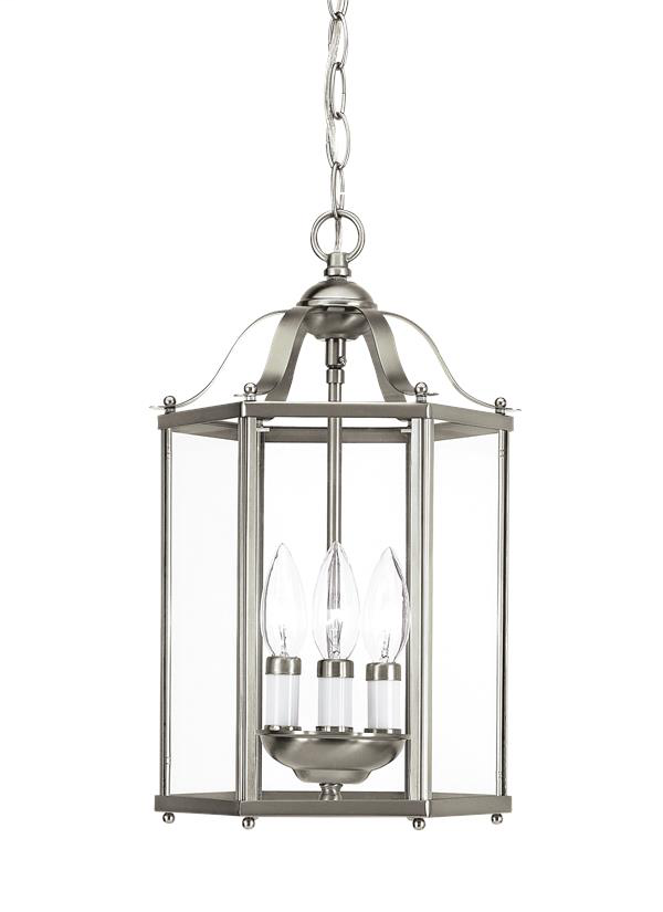 Product image for Bretton 3 Light LED Convertible Semi-Flush/Pendant - Brushed Nickel