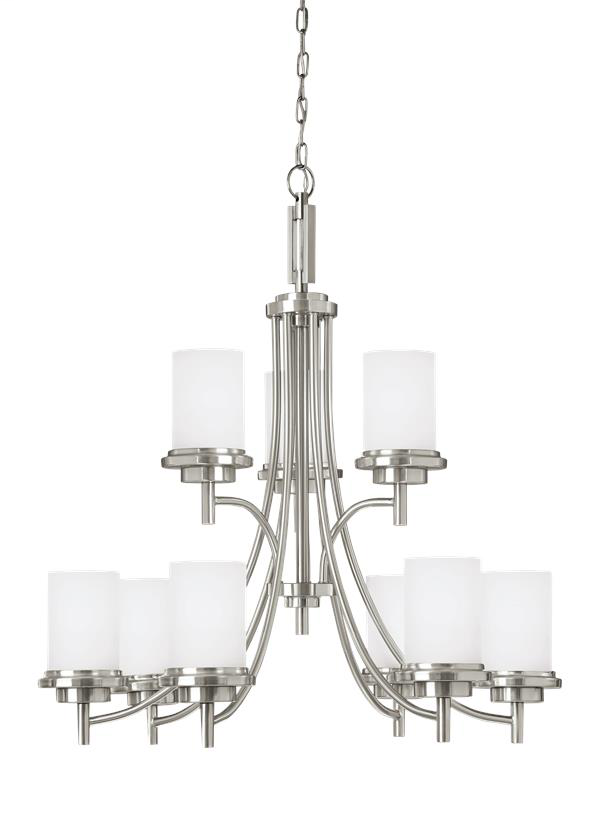 Product image for Winnetka 9 Light LED Chandelier - Brushed Nickel