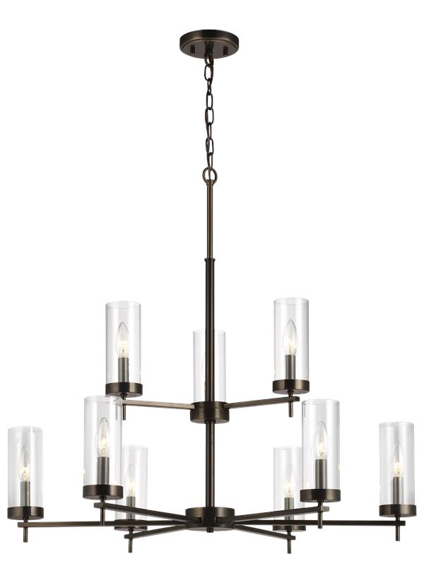 Product image for Zire 9 Light LED Chandelier - Brushed Oil Rubbed Bronze