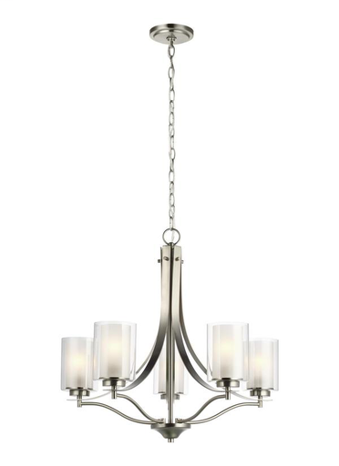 Product image for Elmwood Park 5 Light Chandelier - Brushed Nickel