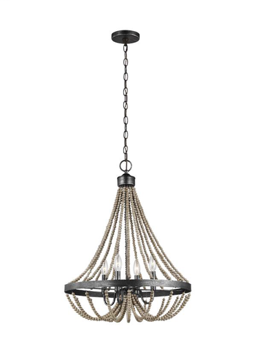 Product image for Oglesby 4 Light Chandelier - Washed Pine/Stardust