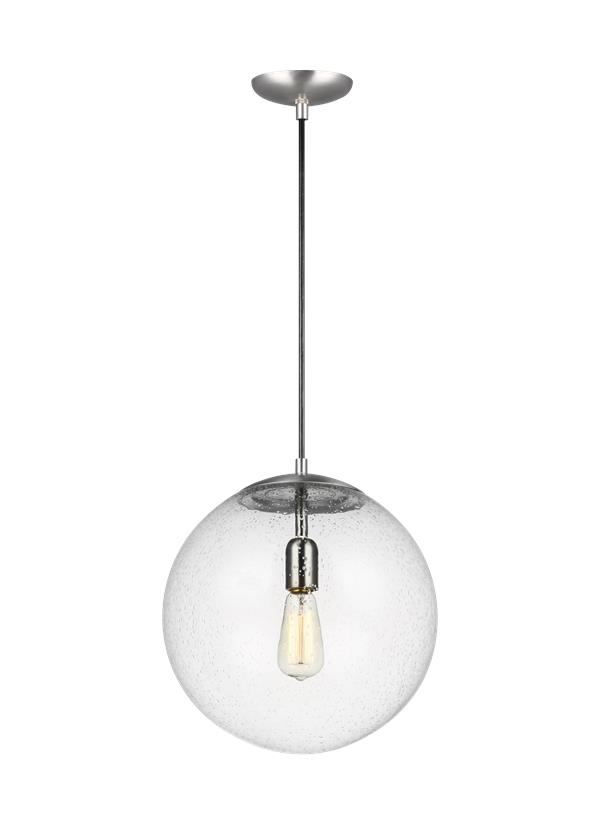 Product image for Hanging Globe 1 Light Pendant - Satin Aluminum