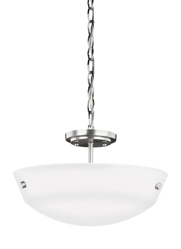 Product image for Kerrville 2 Light Convertible Semi-Flush/Pendant - Brushed Nickel