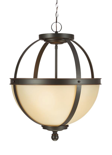Product image for Sfera 3 Light LED Pendant - Autumn Bronze w/ Caf. Tint Glass