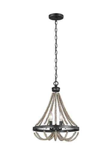 Product image for Oglesby 2 Light Chandelier - Washed Pine/Stardust