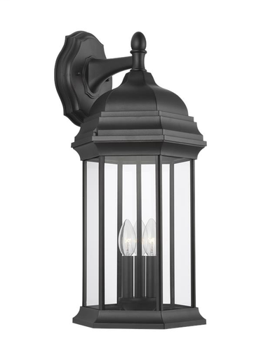 Product image for Sevier 3 Light LED Extra Large Downlight Wall Lantern - Black